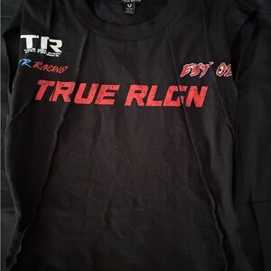 True Religion Cap Sleeve Seam Moto Top